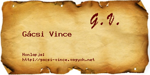 Gácsi Vince névjegykártya