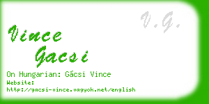 vince gacsi business card